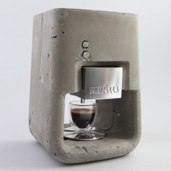 Concrete - Bring a block of concrete onto your kitchen counter with this beautifully unique espresso maker. http://serialthriller.com/post/18600526097/concrete-espresso-maker