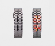 Faceless - Is it a watch? Is it a bracelet? No one will be able to tell with this LED faceless watch. http://serialthriller.com/post/22386966323/faceless-led-watch